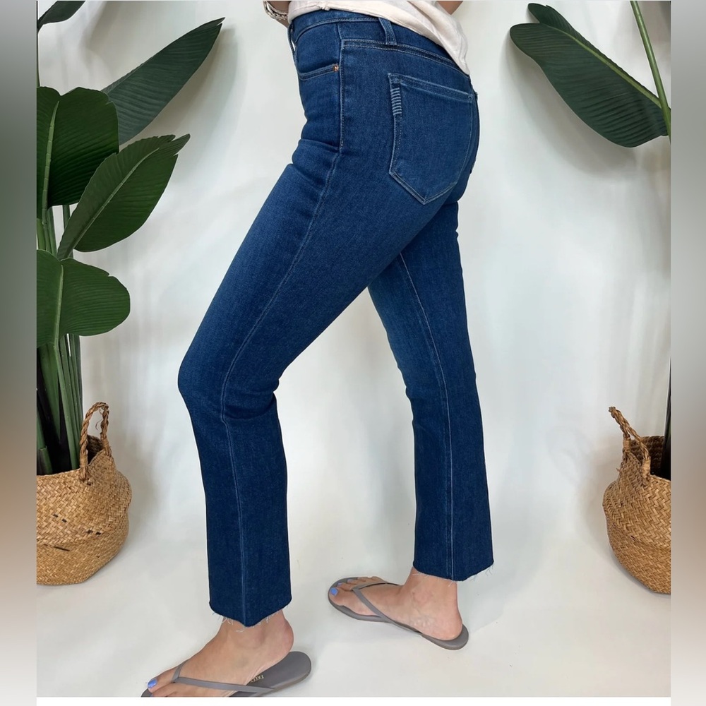 PAIGE Dark Blue mid rise Straight Leg Women's Jeans